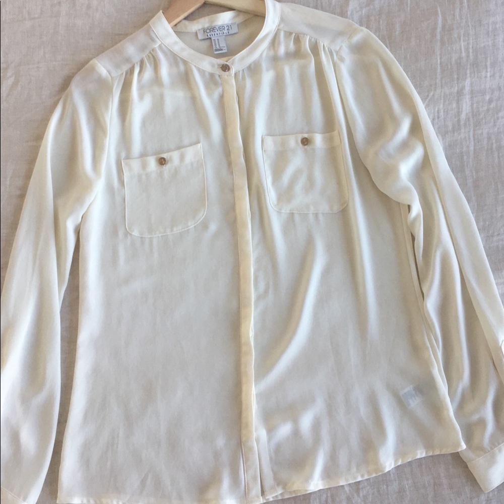Cream Size Medium Blouse